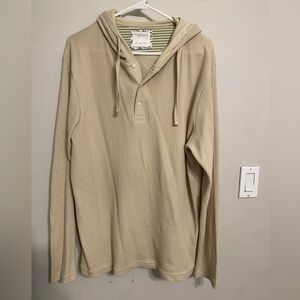 Denim & Flower Tan Hooded Sweatshirt